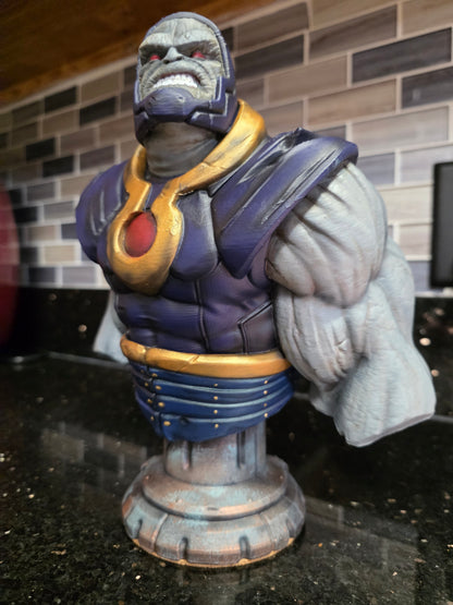 Darkseid Bust Statue – Hand Painted 3D Printed Super Villain Sculpture – Collector Display Art