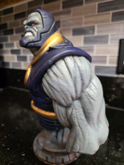 Darkseid Bust Statue – Hand Painted 3D Printed Super Villain Sculpture – Collector Display Art