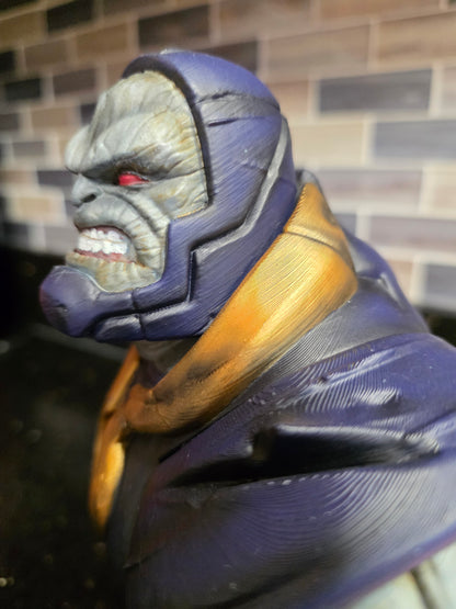 Darkseid Bust Statue – Hand Painted 3D Printed Super Villain Sculpture – Collector Display Art
