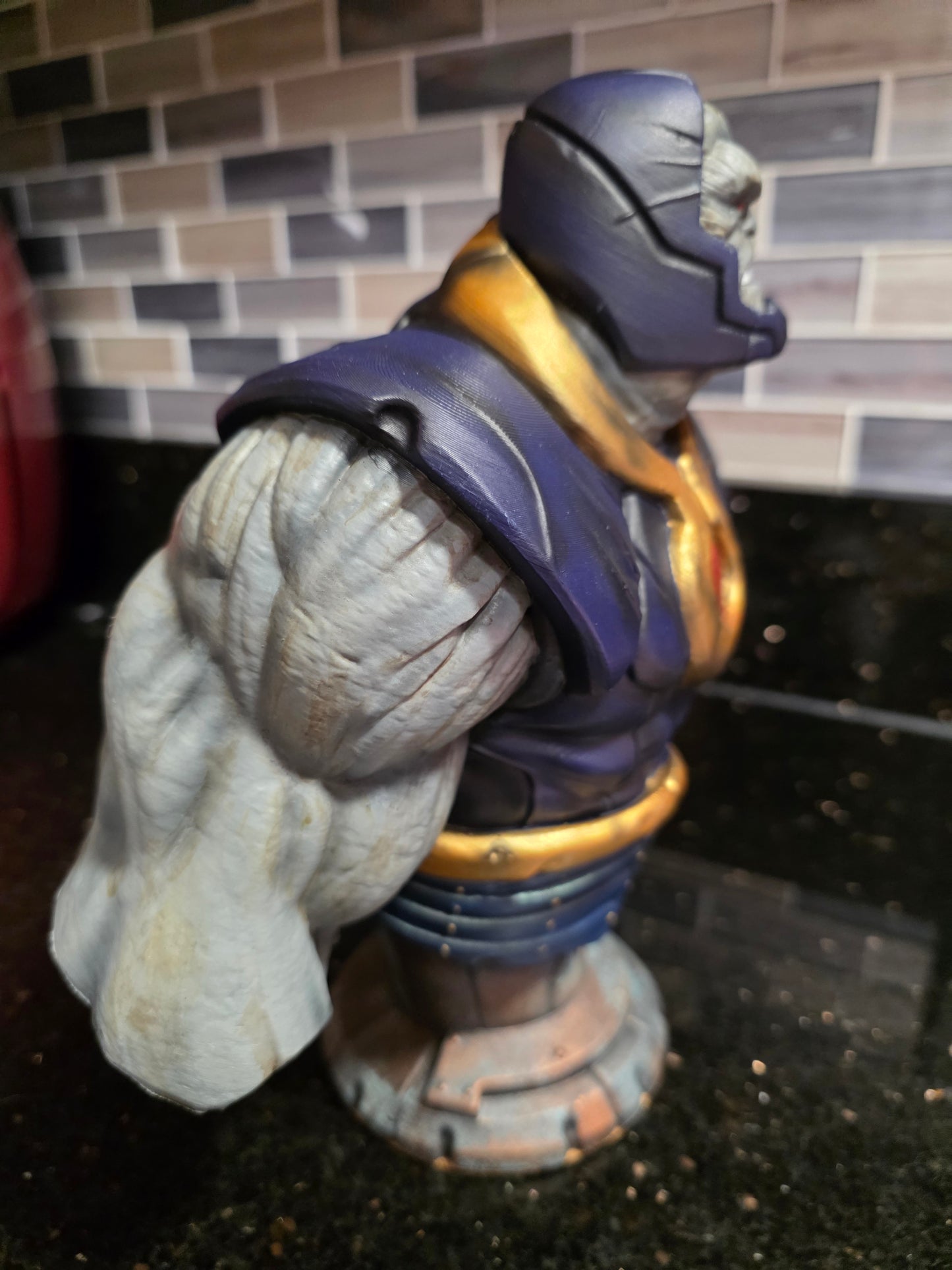 Darkseid Bust Statue – Hand Painted 3D Printed Super Villain Sculpture – Collector Display Art