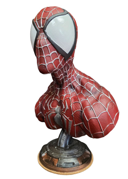 One of a Kind Spider-Man Bust Statue – Hand Painted Superhero Sculpture – Signed Collector Art