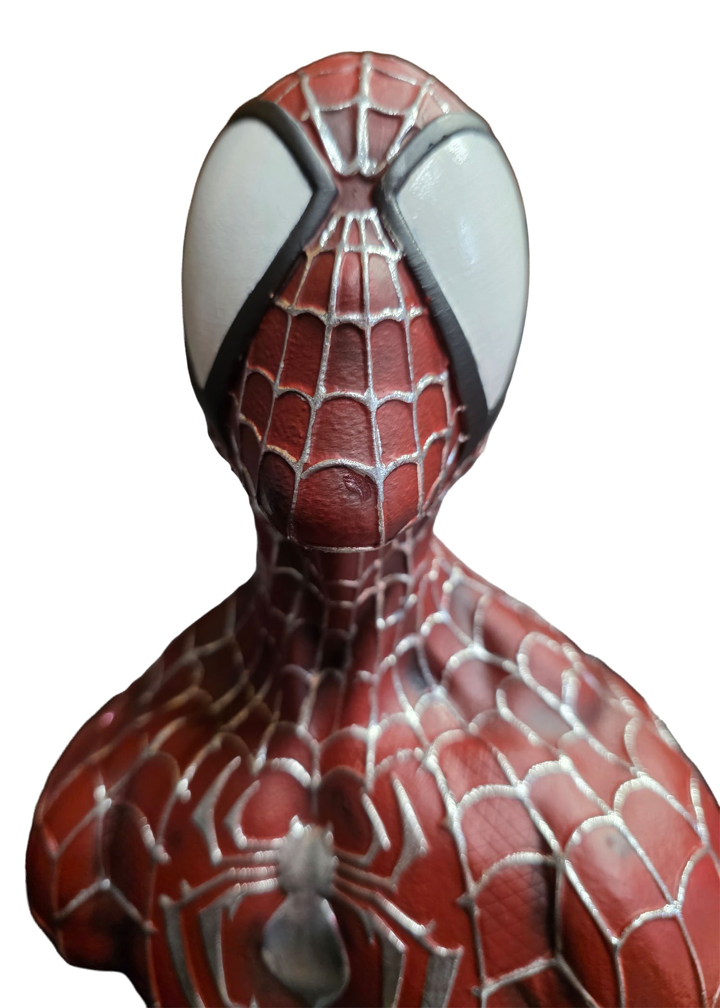 One of a Kind Spider-Man Bust Statue – Hand Painted Superhero Sculpture – Signed Collector Art