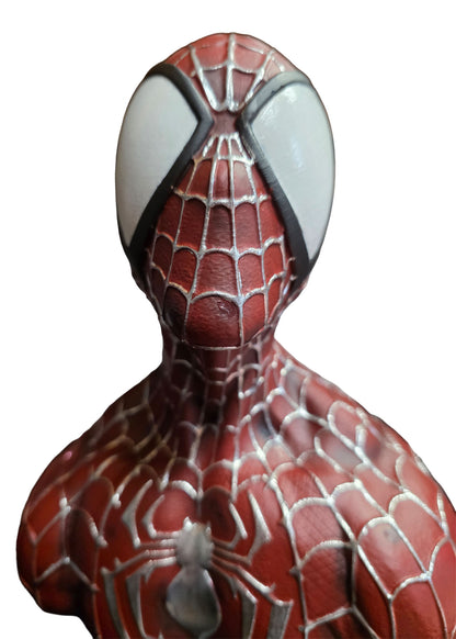 One of a Kind Spider-Man Bust Statue – Hand Painted Superhero Sculpture – Signed Collector Art