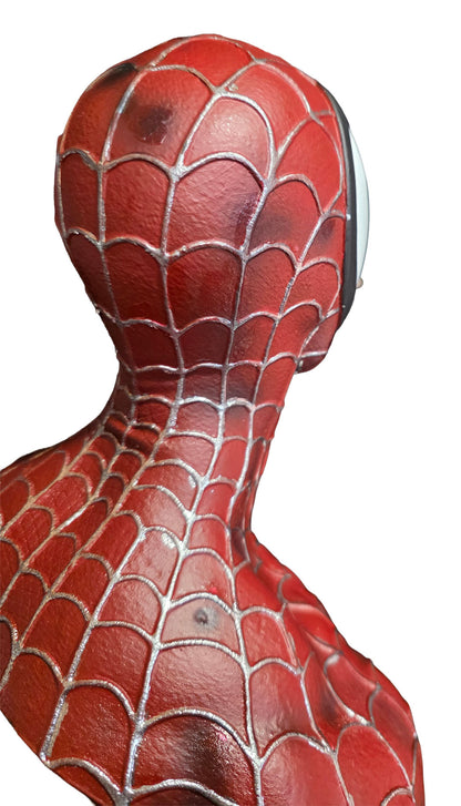 One of a Kind Spider-Man Bust Statue – Hand Painted Superhero Sculpture – Signed Collector Art
