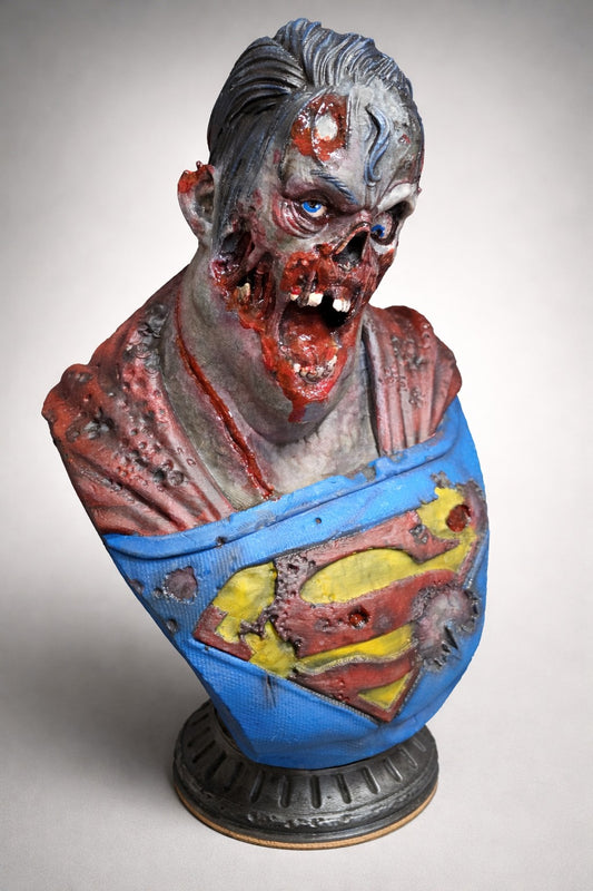 Zombie Superman — One-of-a-Kind Horror Art Statue - Artistic Ape Studio