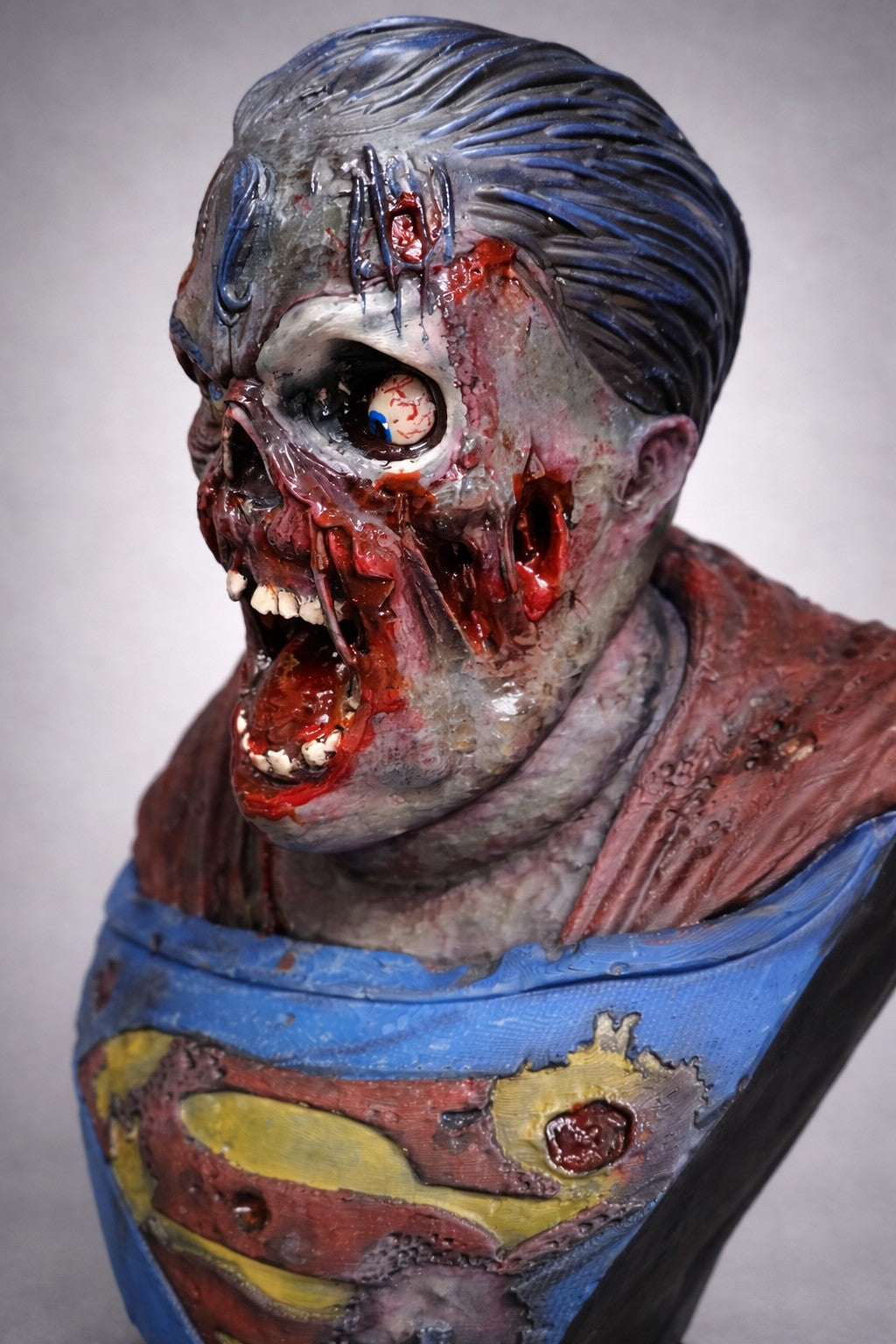 Zombie Superman — One-of-a-Kind Horror Art Statue - Artistic Ape Studio