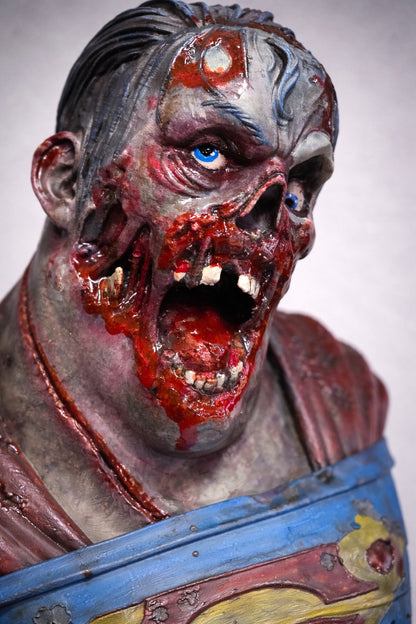 Zombie Superman — One-of-a-Kind Horror Art Statue - Artistic Ape Studio